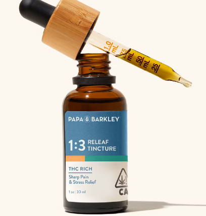 Photograph of product: Papa And Barkley   Thc Rich Releaf 1:3 Tincture  30ml 694.49mg