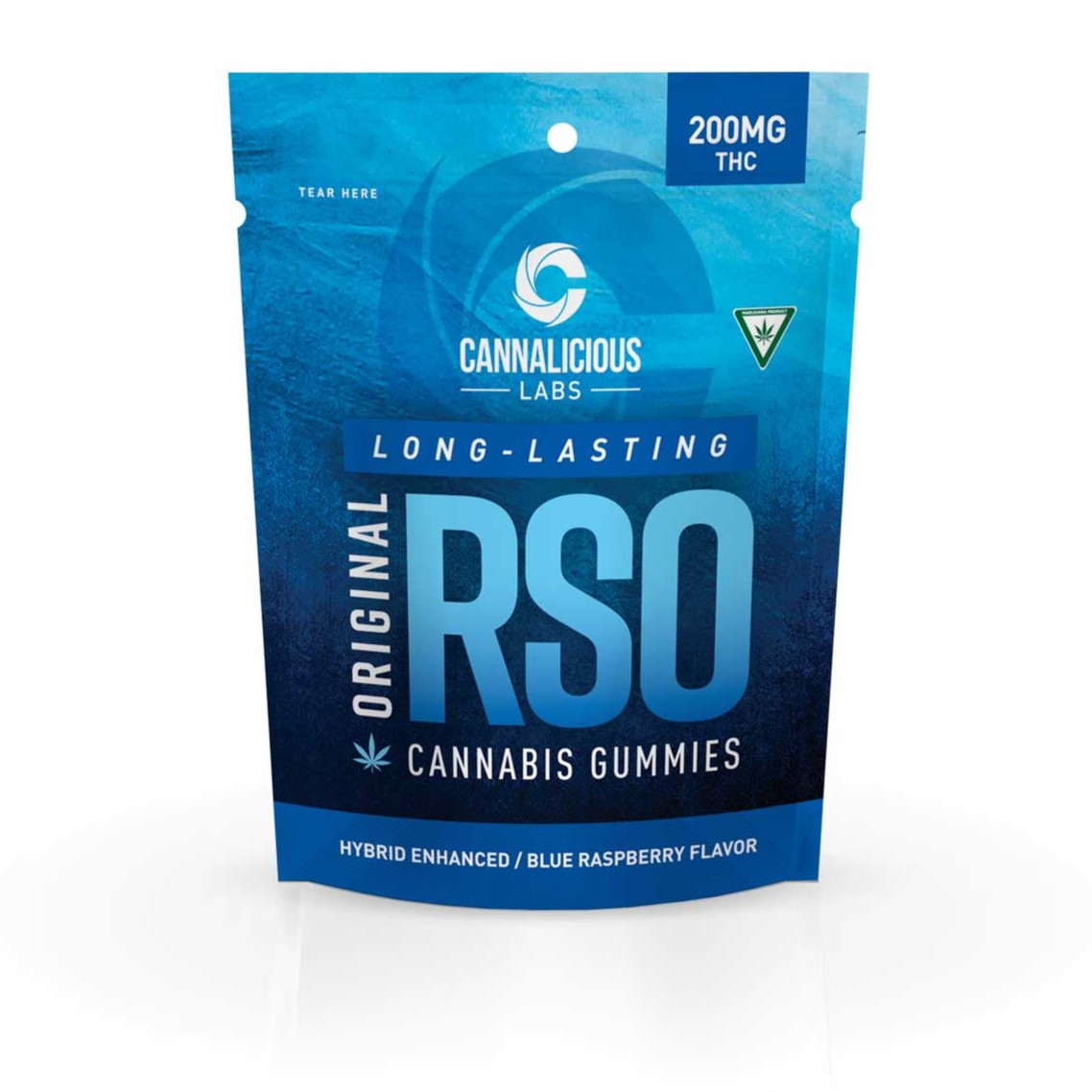 Photograph of product: Cannalicious Blue Raspberry Hybrid RSO Gummies | 200mg