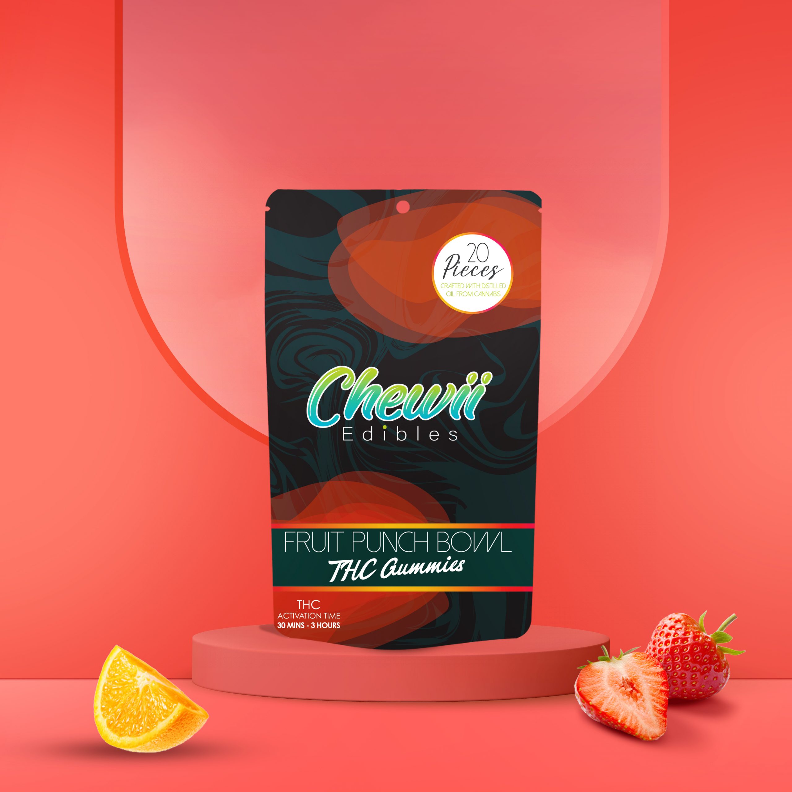 Photograph of product: Chewii | Fruit Punch | 200mg Gummies | REC