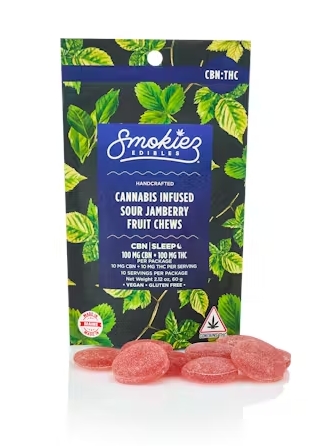 Photograph of product: Sour Jamberry | 1:1 CBN:TH-oui | 10 x 10 mg