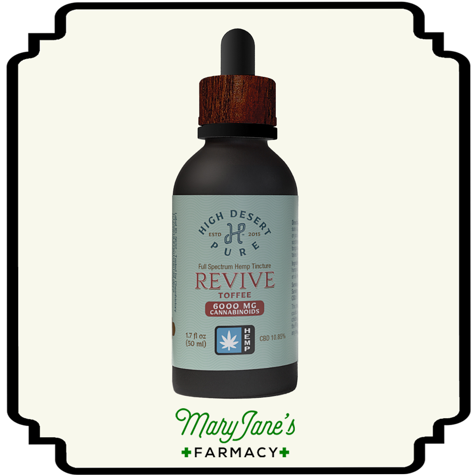 Photograph of product: Revive Toffee Hemp Tincture | 1.7oz