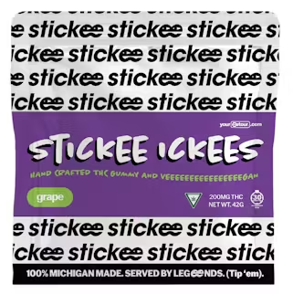 Photograph of product: Stickee-Ickees-Blue Raspberry Vegan Gummies 200mg