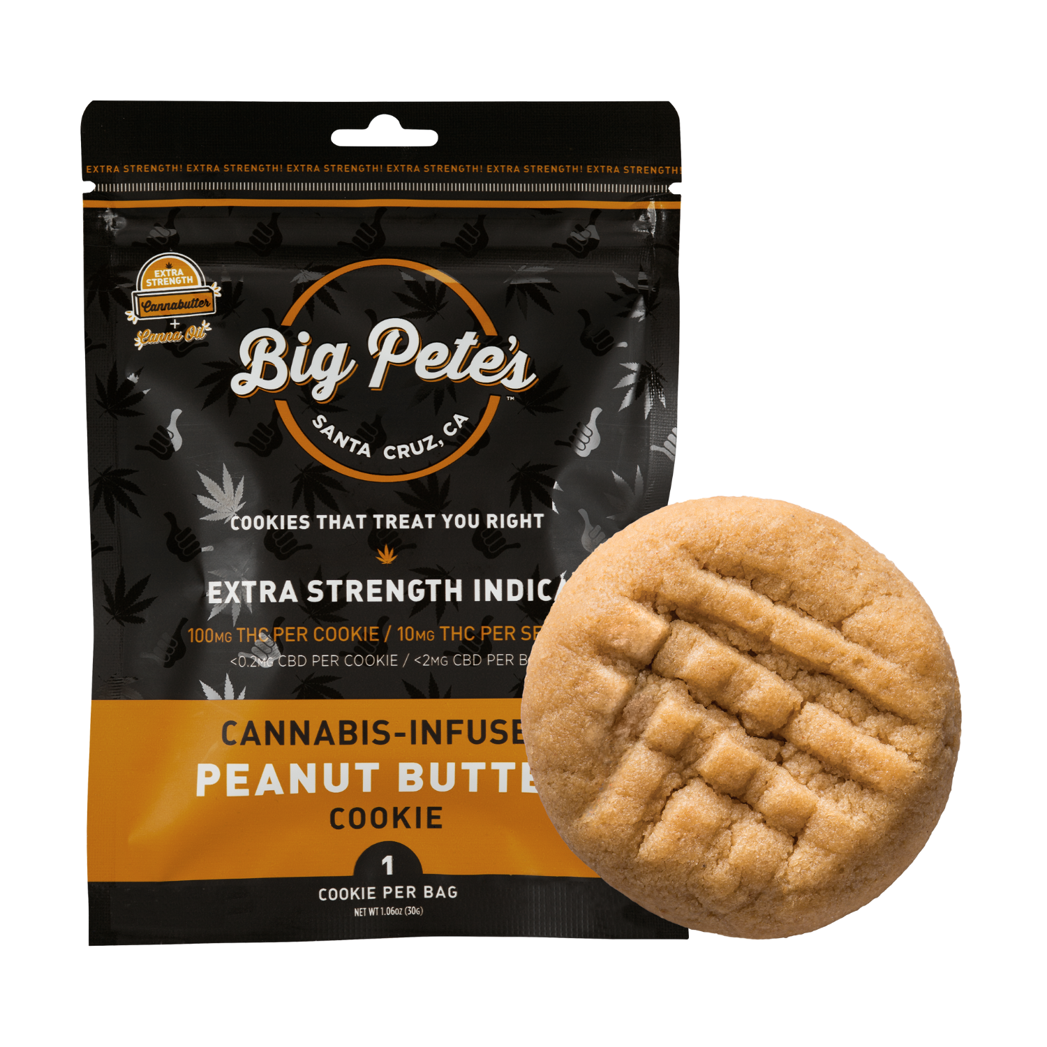 Photograph of product: Big Pete's Single Peanut Butter Cookie 200mg