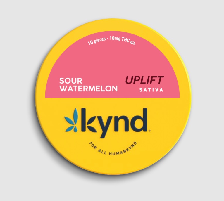 Photograph of product: Kynd | Uplift Sour Watermelon Gummies | 10mg x 10-Pack