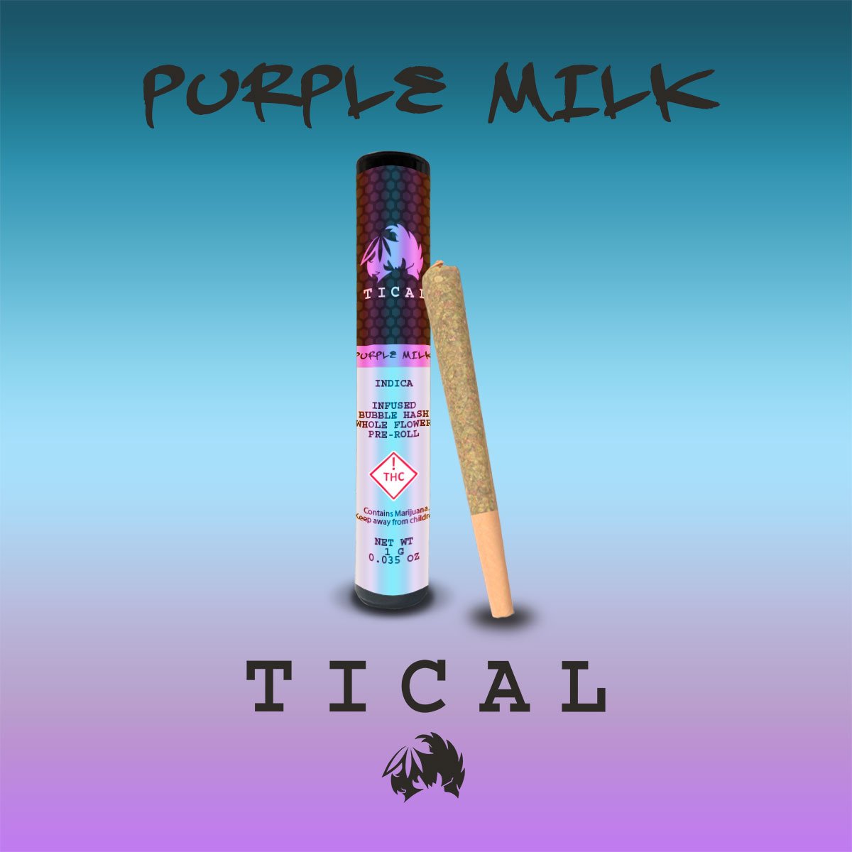 Photograph of product: Tical | 1g Pre Roll | Purple Milk (I)
