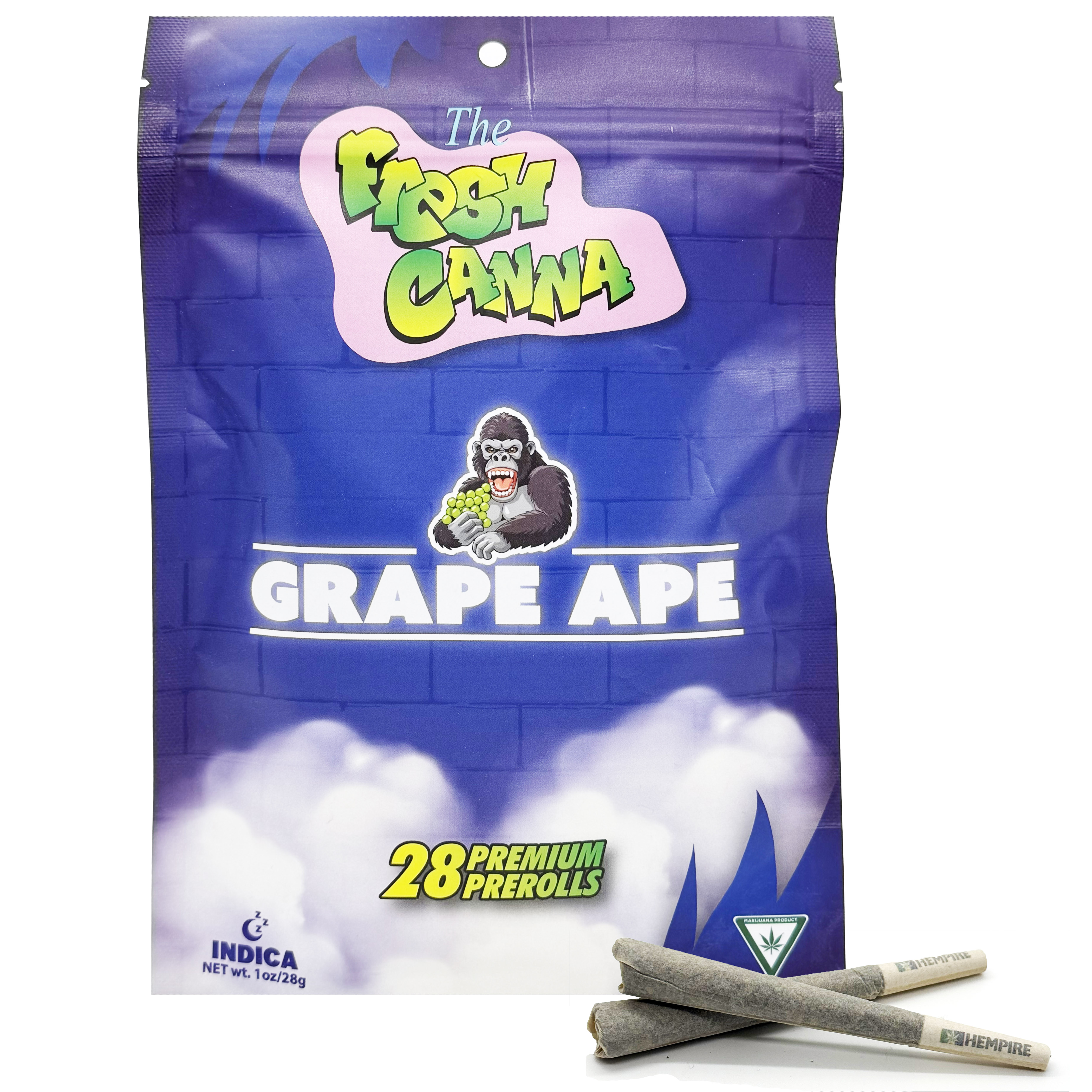 Photograph of product: Fresh Canna Grape Ape 28pk Prerolls Rec