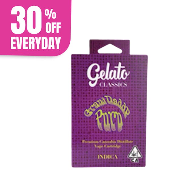 Photograph of product: Gelato Classics | 1g - Grand Daddy Purp - Cartridge - Oui'd - 