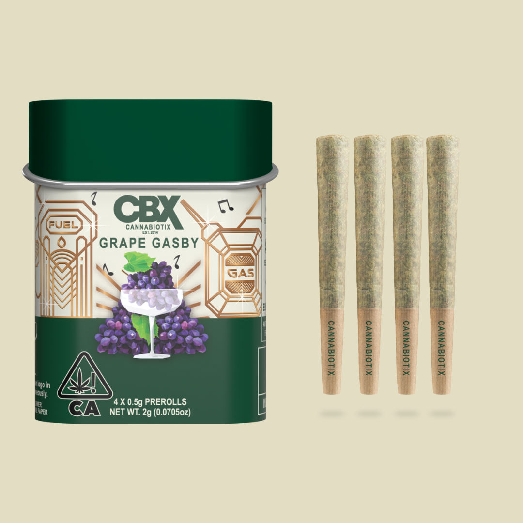 Photograph of product: Cannabiotix - 4ct Pre Roll Tin - Grape Gasby