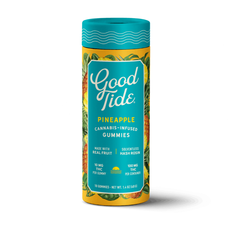 Photograph of product: Good Tide - Pineapple Solventless Rosin 100mg Gummies