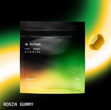 Photograph of product: RYTHM -  PINEAPPLE LIVE ROSIN GUMMIES (10PK) (100MG) (S)