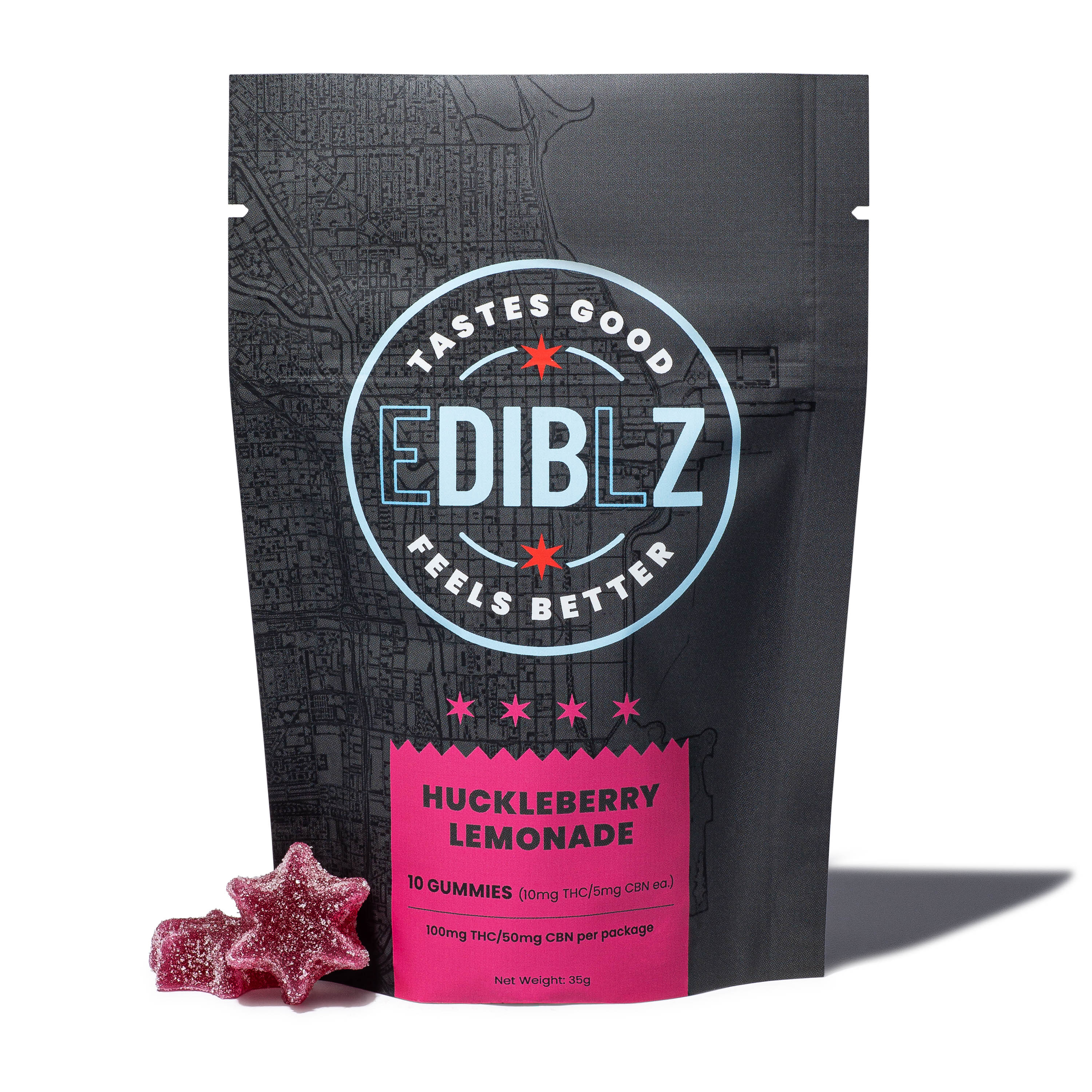 Photograph of product: CoC DIBZ Gummies - Huckleberry Lemonade 2:1 (100mg TH-oui : 50mg CBN) (10pk)