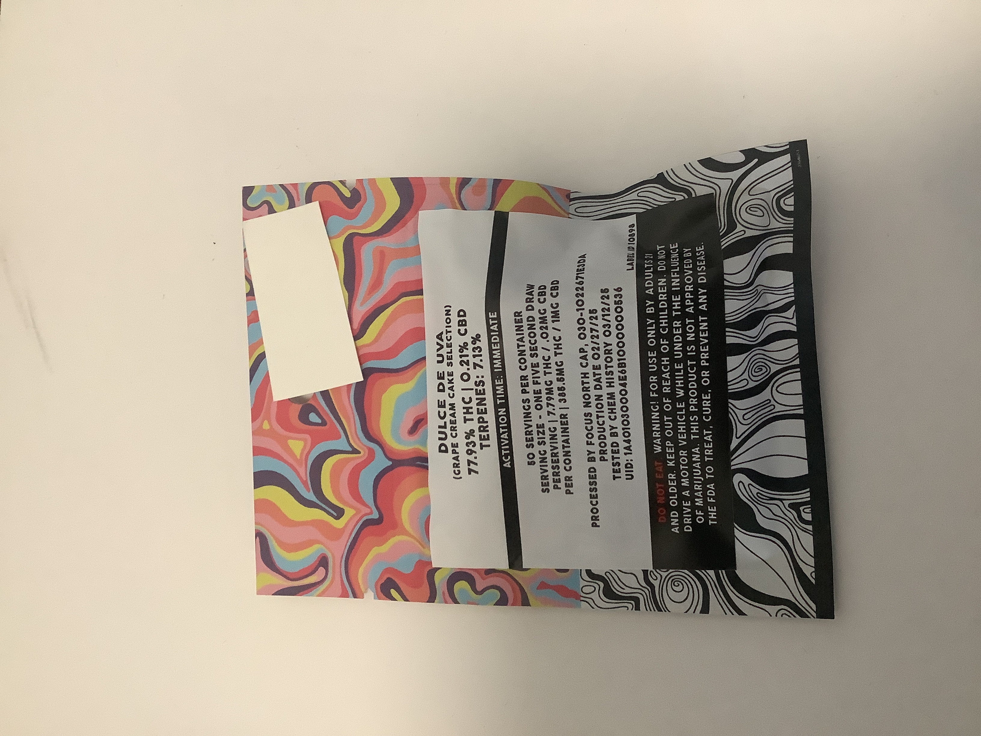 Photograph of product: Focus North | DULCE DE UVA Live Rosin Cartridge | .5g