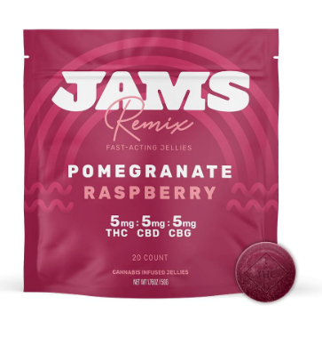 Photograph of product: JAMS Remix Fast Acting Ratio Jellies Raspberry Pomegranate (H) 00789