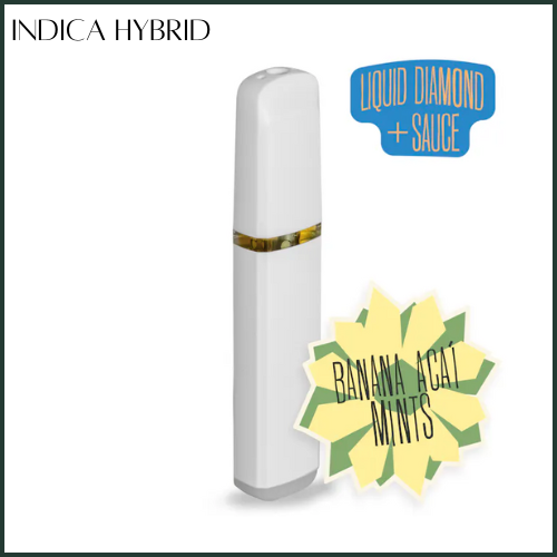 Photograph of product: District Oui'd | Banana Acai Mints | Liquid Diamond and Sauce I Disposable Cartridge