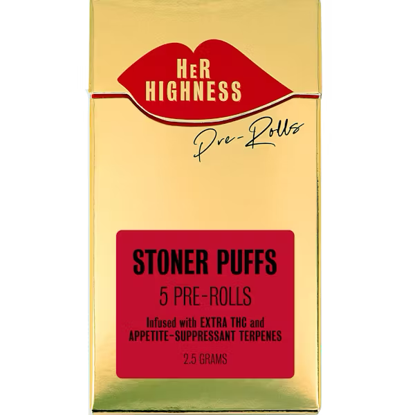 Photograph of product: Her Highness | Pre-roll | Stoner Puffs | Infused | 5pk
