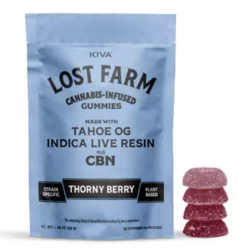 Photograph of product: Lost Farm | Tahoe OG x Thorny Berry Live Resin Gummies | 10pk/100mg