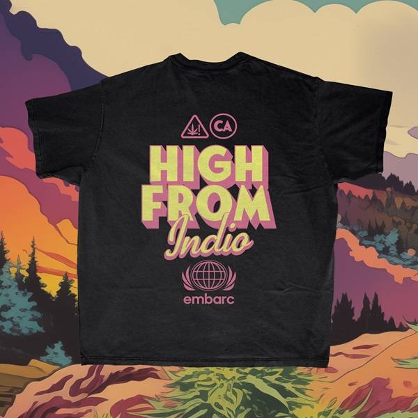 Photograph of product: HIGH FROM INDIO PREMIUM T-SHIRT SHORT SLEEVE VINTAGE BLACK [XL]
