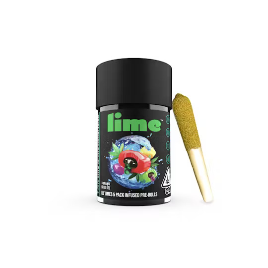 Photograph of product: GUSHERS | LIL LIMES | INFUSED PREROLL 5PK | 0.6G