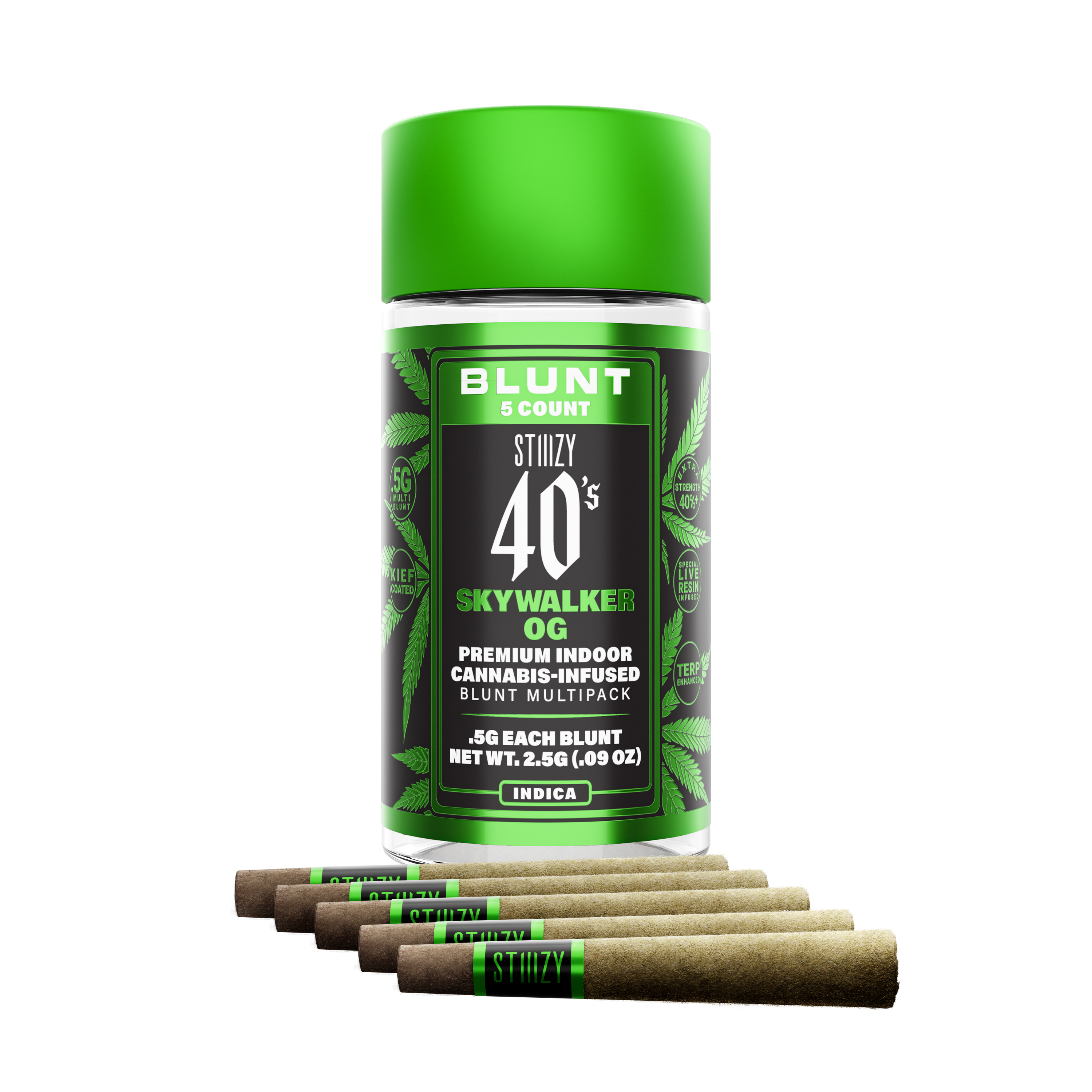 Photograph of product: Stiiizy Skywalker OG 0.5g Infused Blunt 5 Pack