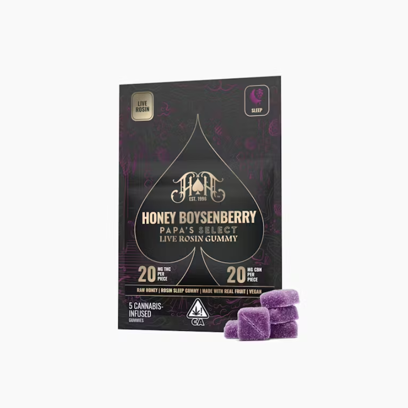 Photograph of product: Honey Boysenberry (5pk/100mg) Live Rosin Sleep Gummy [I]