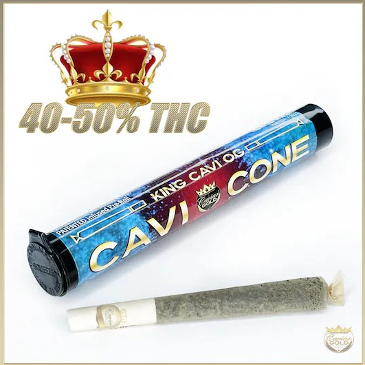 Photograph of product: KING CAVI OG 1.5g Preroll 51.78%TH-oui Hybrid Caviar Gold