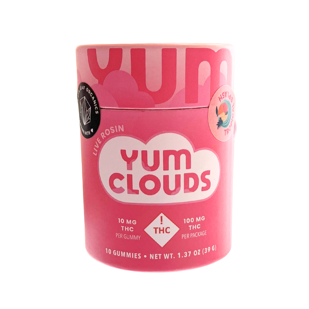 Photograph of product: Yum Clouds | Tropical Splash | Rosin Gummies | 10pc | 100mg