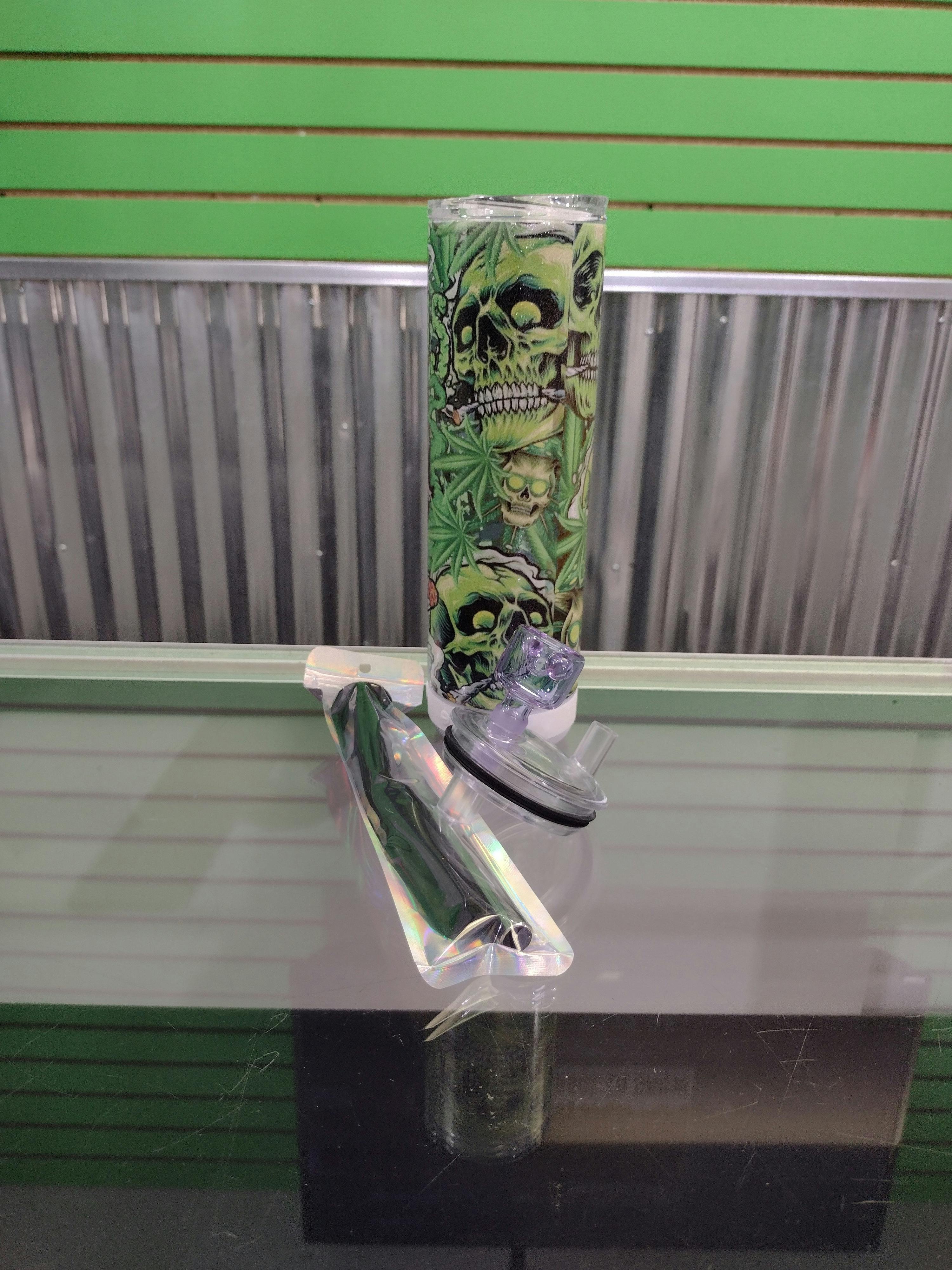 Photograph of product: 20oz 420 Tumbler with Bluetooth Speaker Bong - Skulls