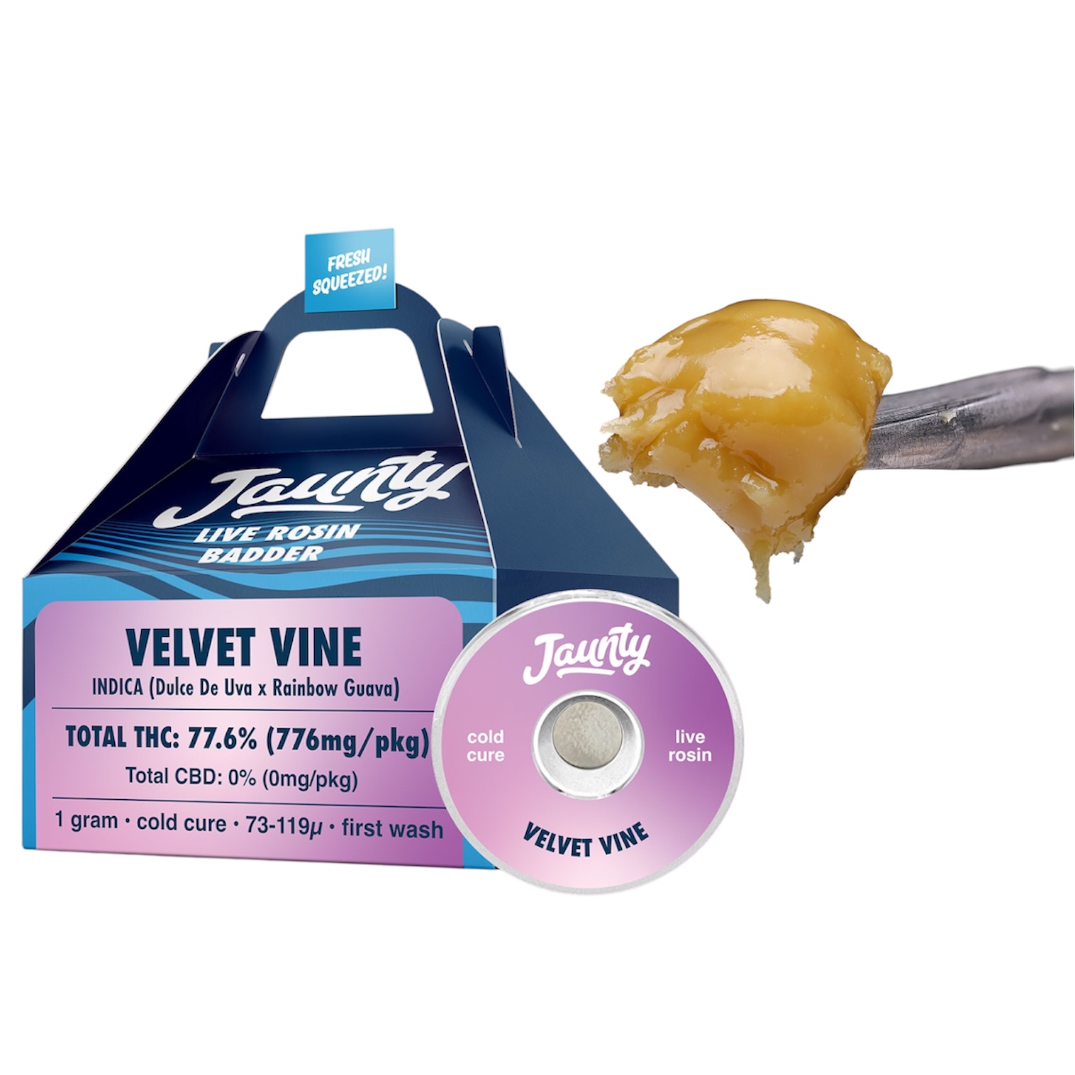 Photograph of product: Jaunty Velvet Vine Live Rosin Badder