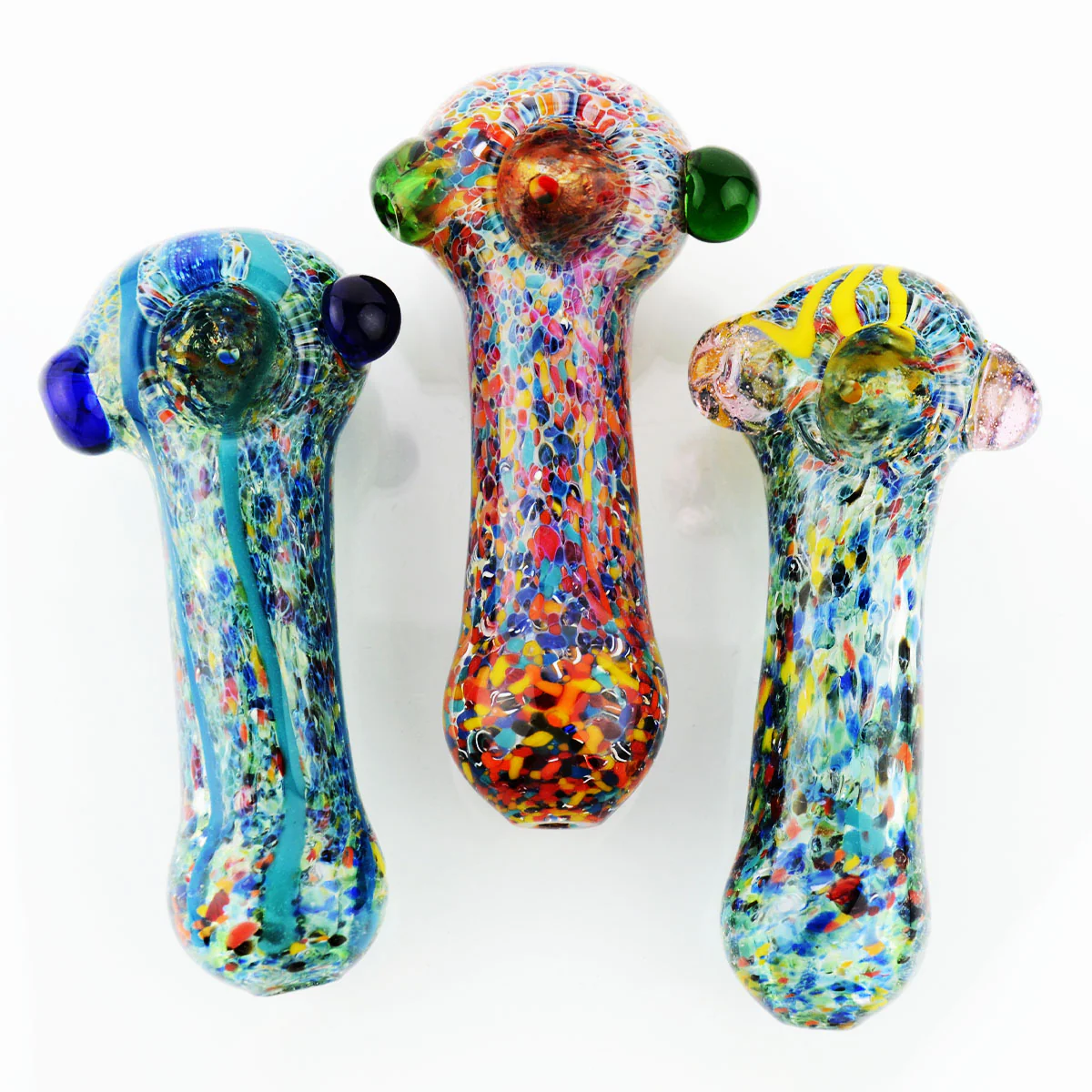 Photograph of product: 4.5" Colorful Frit Art Glass Hand Pipe