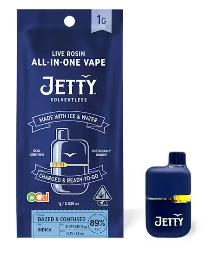 Photograph of product: Jetty Dazed and Confused Oui'd OCal Solventless Mini Tank Vape AIO