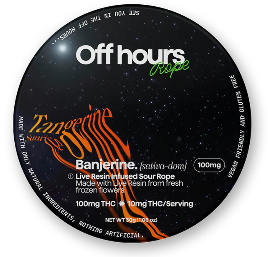 Photograph of product: Off Hours | Banjerine | 100mg | Gummy Rope