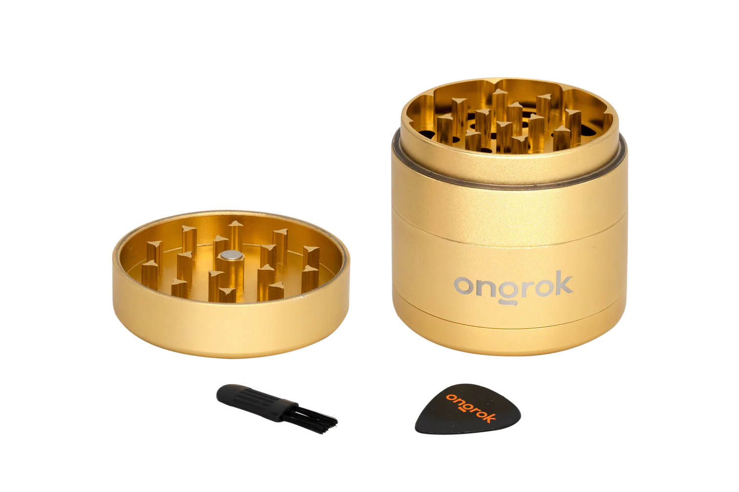 Photograph of product: ONGROK - 4pc. Premium EZ Grinder, 63mm, Gold