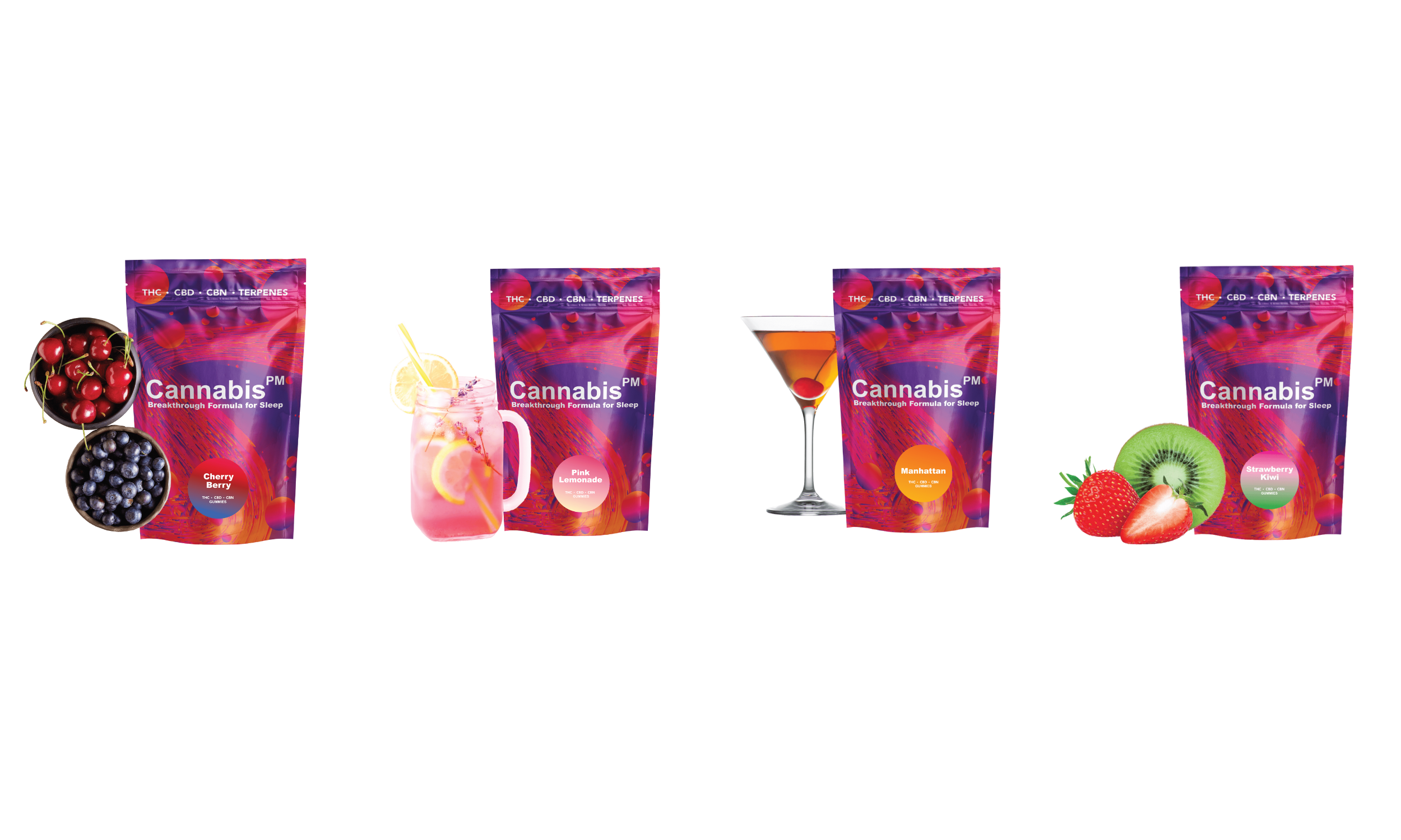 Photograph of product: 50mg Oui'dPM Gummies TH-oui CBD CBN 1:1:1 - Manhattan