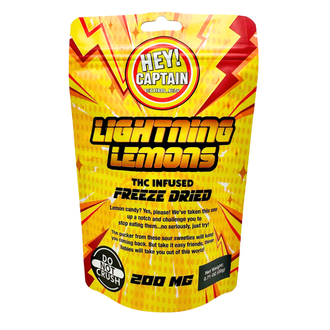 Photograph of product: Hey! Captain - 200mg Freeze Dried - Lightning Lemons