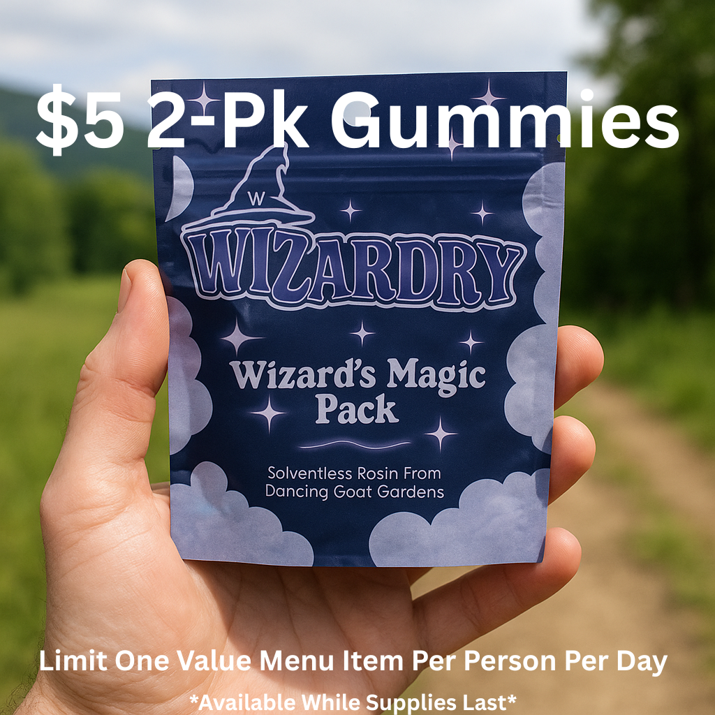 Photograph of product: $5 Wizardy Solventless Gummy 2 Packs