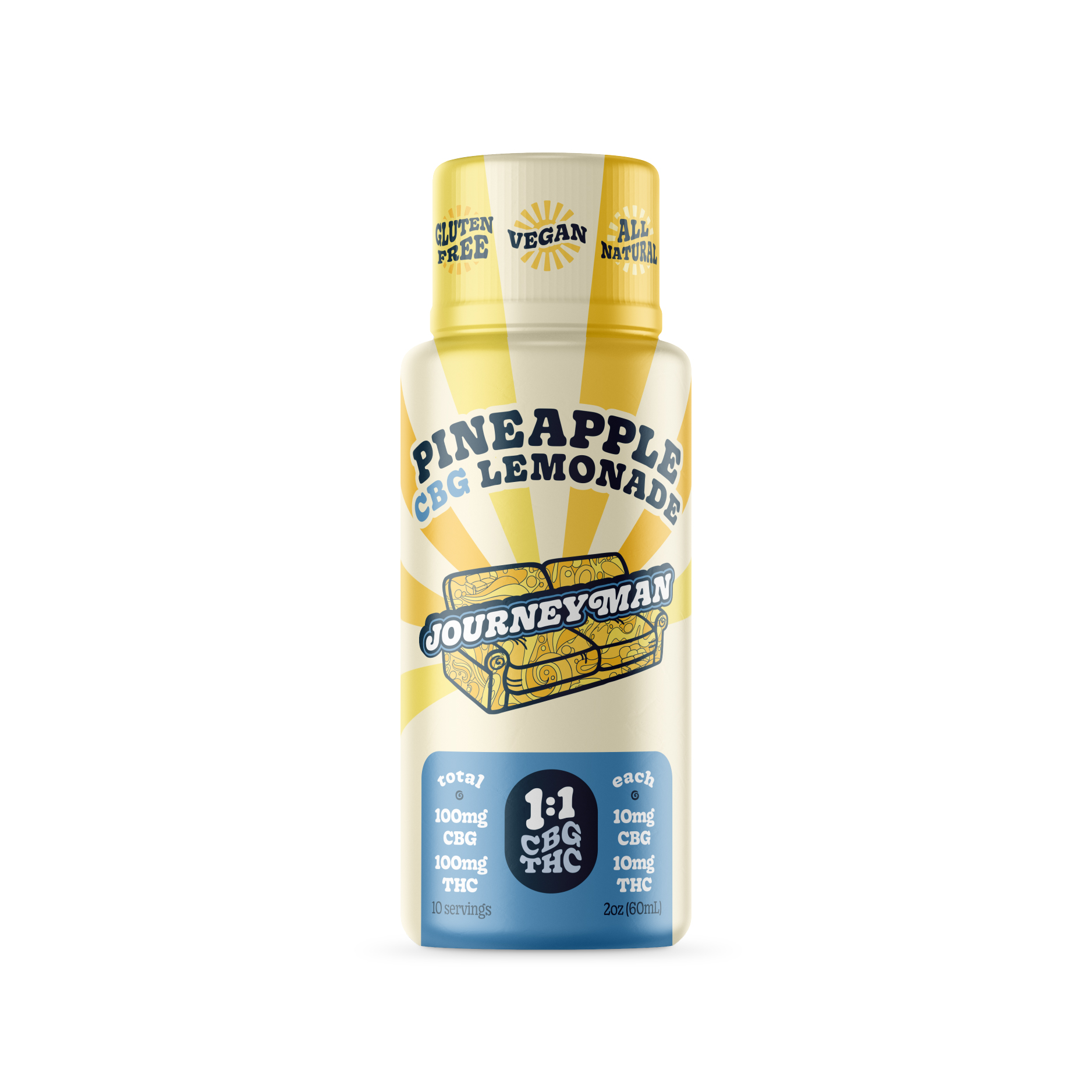 Photograph of product: Journeyman - Pineapple Lemonade 1:1 - 100mg CBG:100mg TH-oui - Liquid Edible