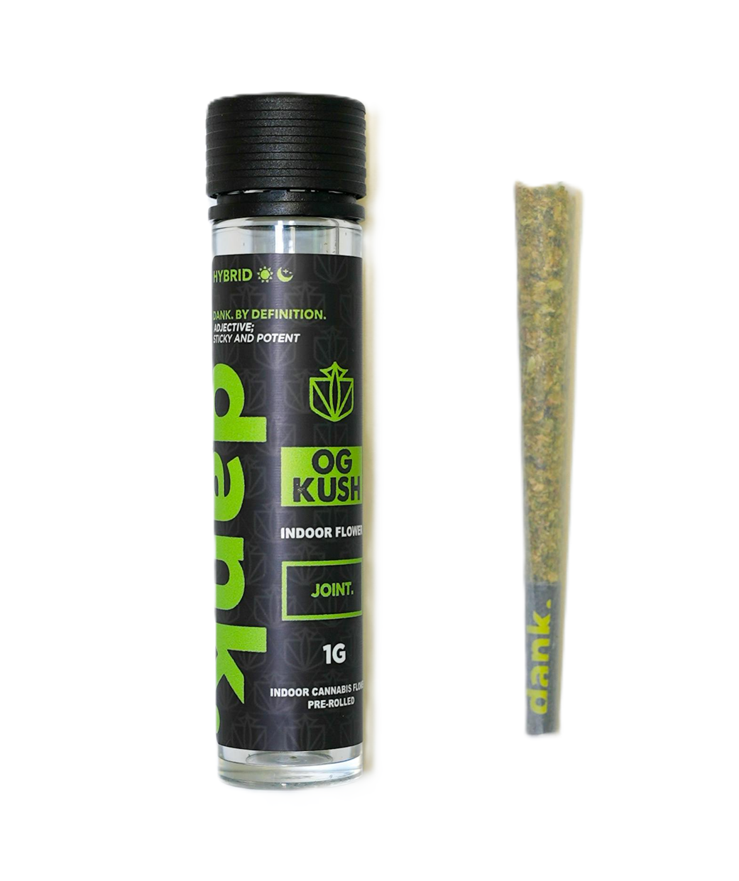 Photograph of product: Dank | OG Kush | Indoor Flower Pre-Roll 1g