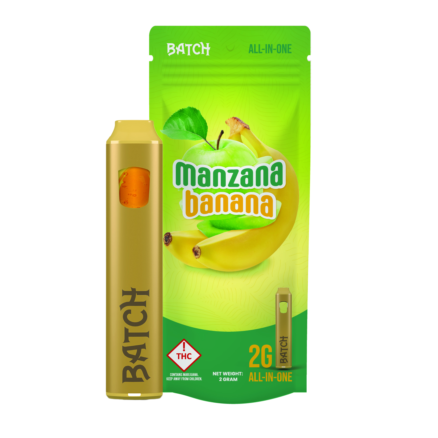 Photograph of product: Batch | AIO | Flavors Manzana Banana | 2 g