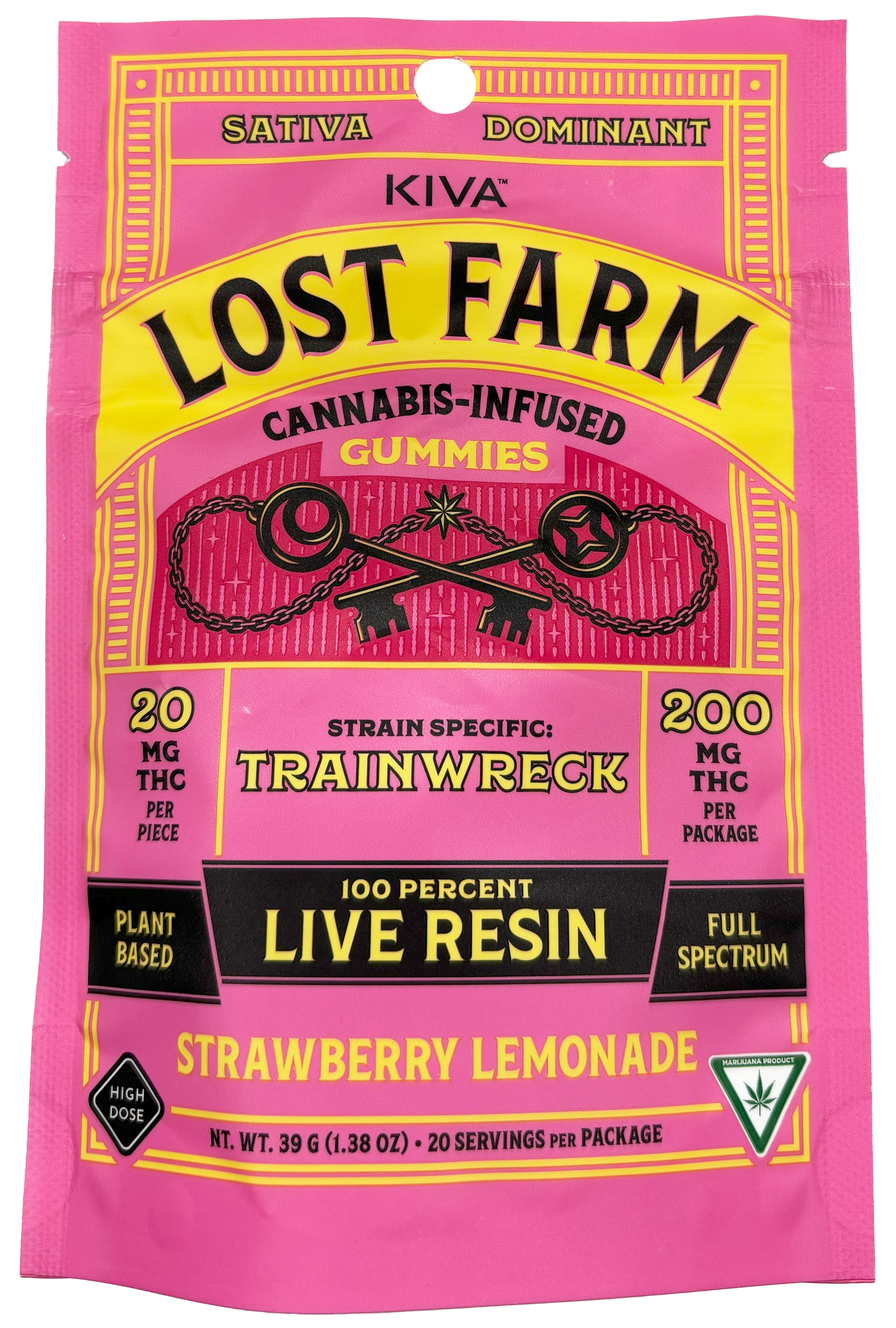 Photograph of product: Lost Farm | Strawberry Lemonade | Live Resin Gummy Edible | 200mg TH-oui