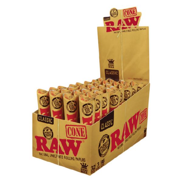 Photograph of product: RAW Classic Black | Pre-Rolled Cones - King Size | 3pk