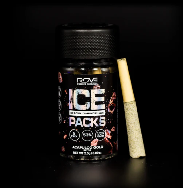 Photograph of product: Diamond Infused Acapulco Gold Pre-Roll Pack 1.5g (0.5g ea | 3-Pack)