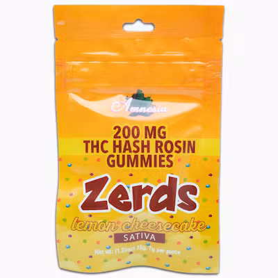 Photograph of product: Amnesia - 200mg Zerds au chocolat Rosin - Lemon Cheesecake