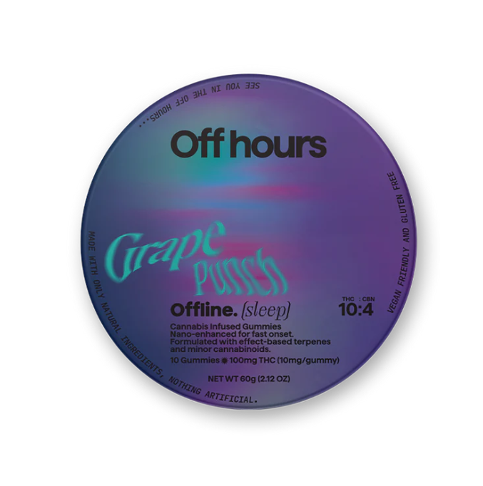 Photograph of product: Off Hours | Grape Punch Offline | 100mg | 10ct