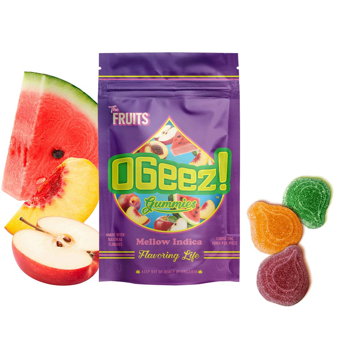 Photograph of product: OGEEZ! - GUMMIES - 100MG - 10PK - THE FRUITS - Oui'd