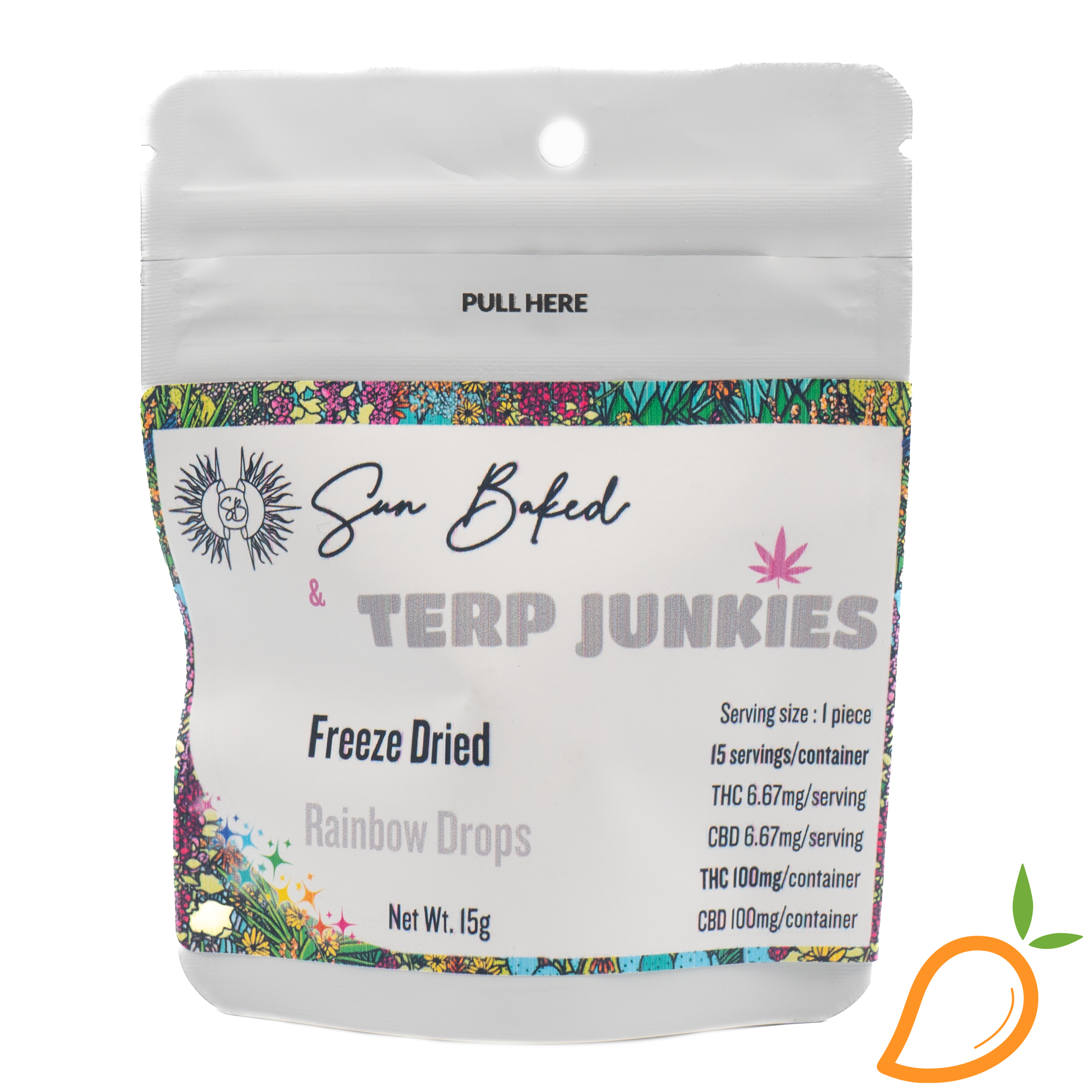 Photograph of product: 100mg Calm Rainbow Drops Freeze Dried Candies Sun Baked Goodies