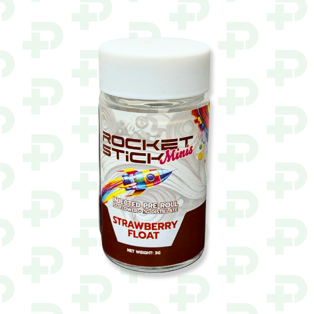 Photograph of product: Rocket Stick 5 Pack Mini Infused Preroll - Strawberry Float
