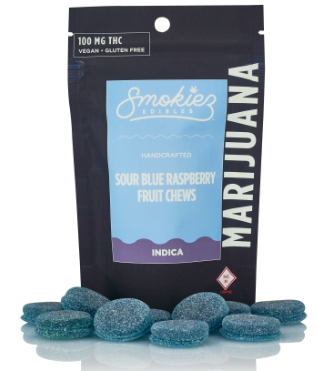 Photograph of product: SMOKIEZ 100MG Oui'd SOUR BLUE RASPBERRY