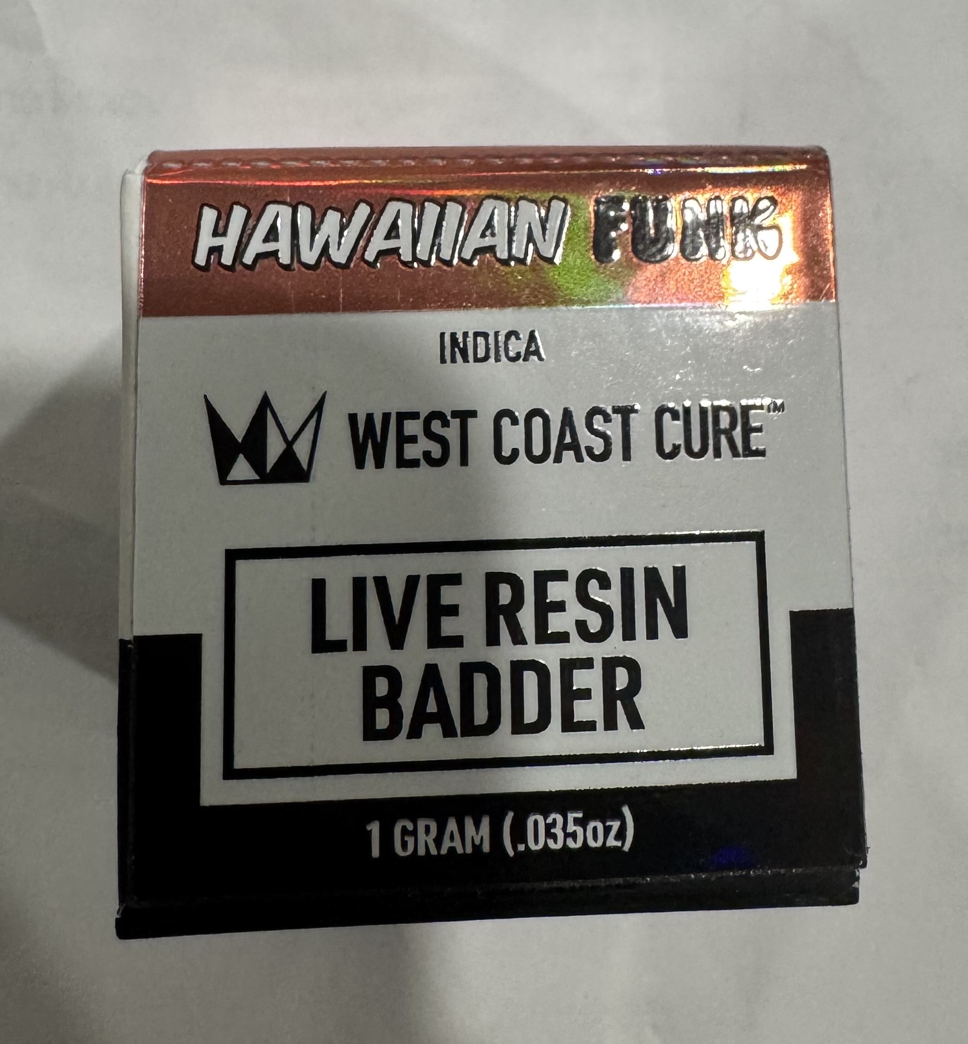Photograph of product: HAWAIIAN FUNK 1G LIVE RESIN BADDER