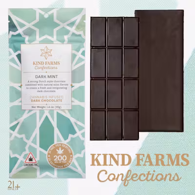 Photograph of product: Kind Farms | Dark Mint Chocolate Bar 200mg