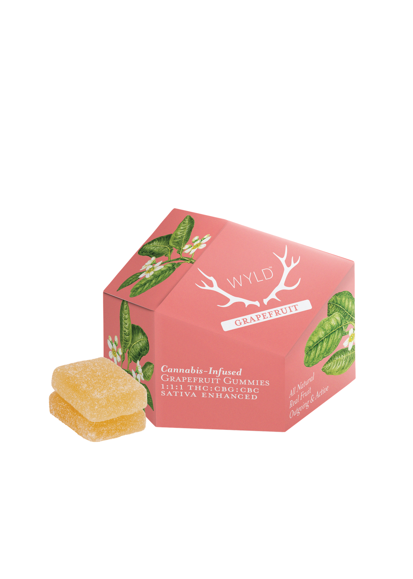 Photograph of product: Grapefruit 1:1:1 10mg (10ct) - WYLD Gummies